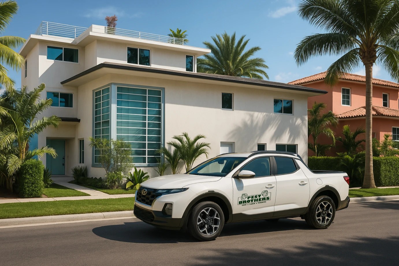 A Pest Brothers pest protection treatment at a Miami home